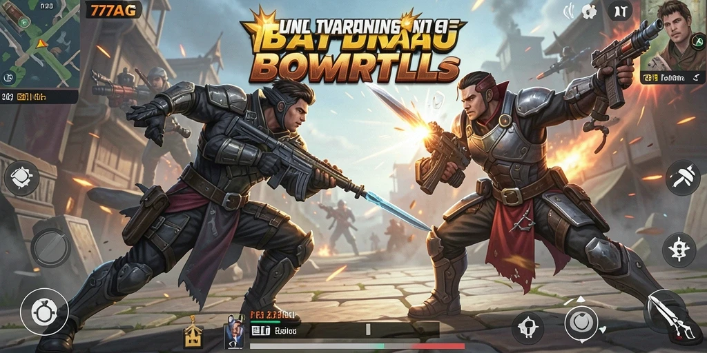 Gameplay seru dan mendebarkan dalam 77AG Battle Royale.