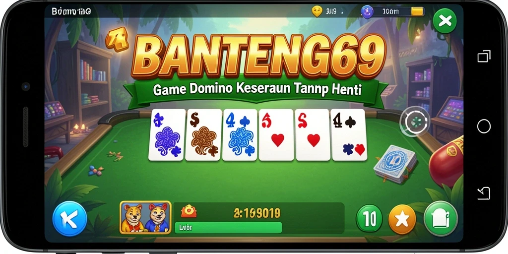 Tampilan gameplay seru dan interaktif BANTENG69 dalam permainan Domino.