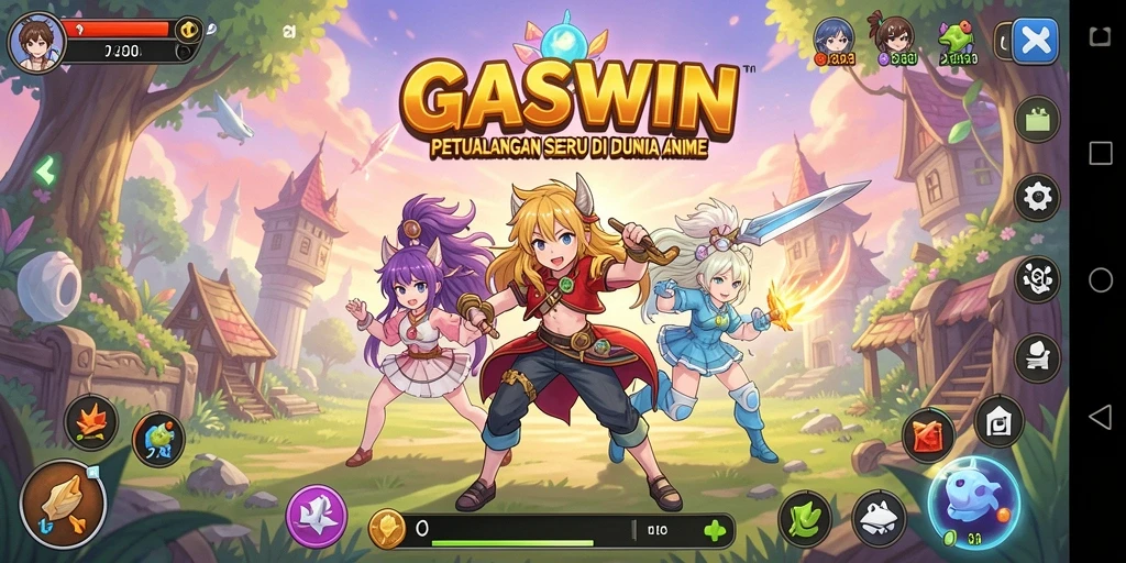 Tampilan gameplay GASWIN yang seru dan penuh warna.