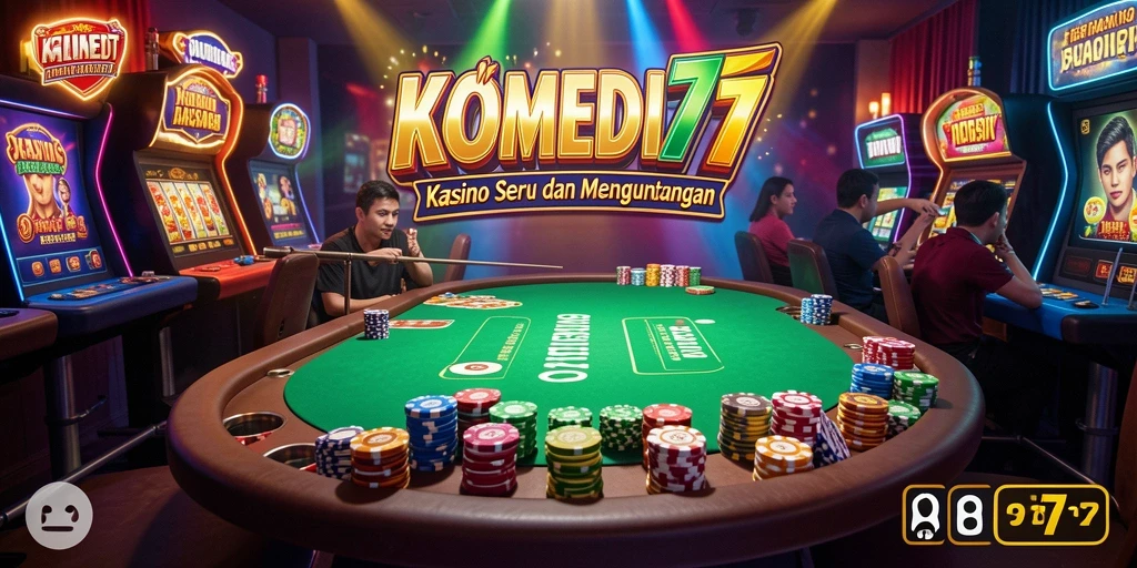 Screenshot gameplay kasino dari KOMEDI77 yang seru dan mendebarkan.