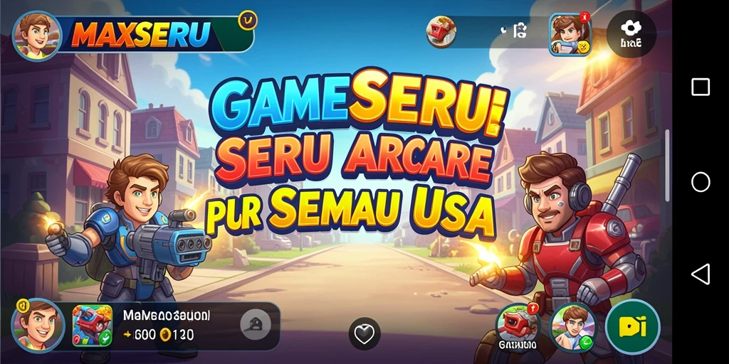 Gameplay menarik MAXSERU dengan karakter lucu dan grafik cerah.