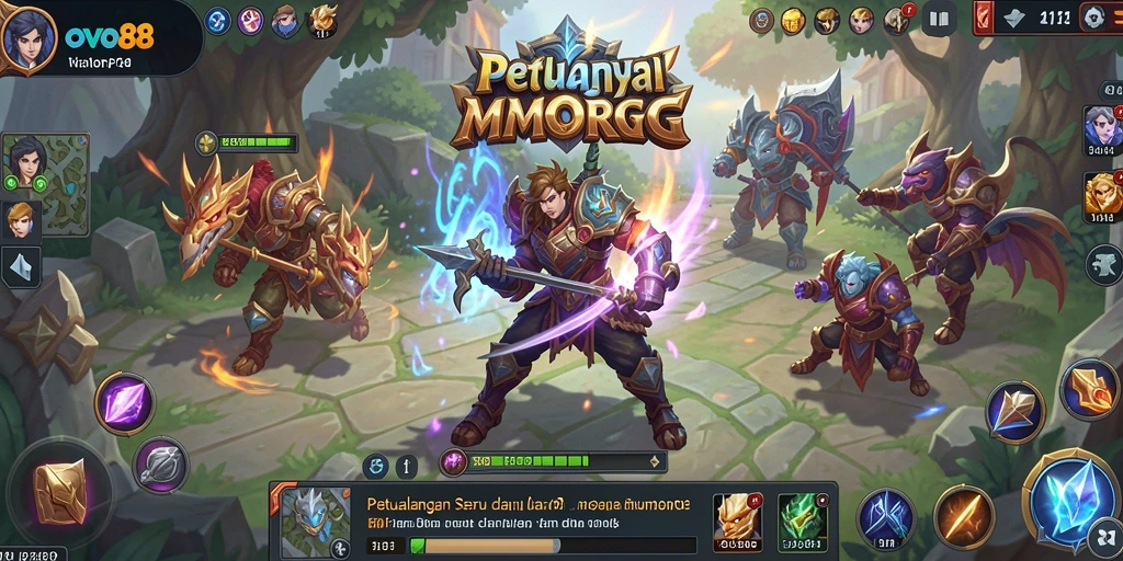 Screenshot gameplay seru di OVO88 yang menunjukkan aksi pertarungan.