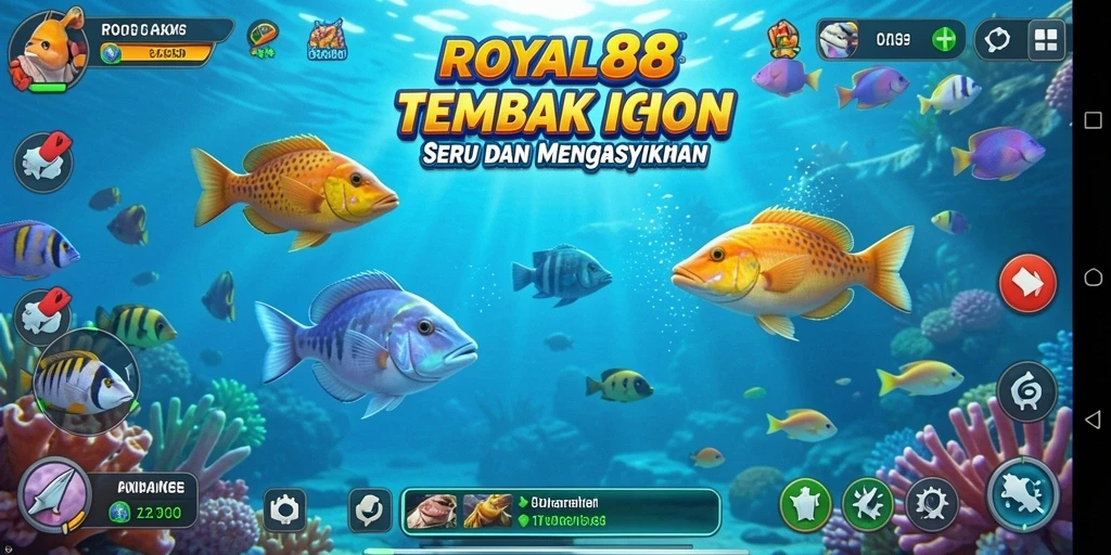 Tampilan gameplay seru dalam ROYAL88 menembak ikan.