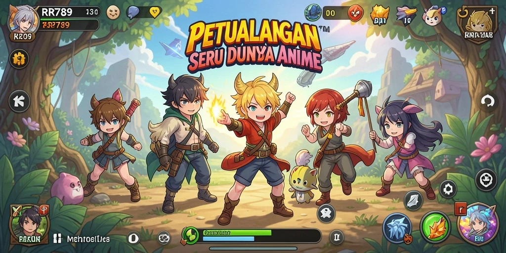 Tampilan screenshot gameplay anime yang menegangkan.