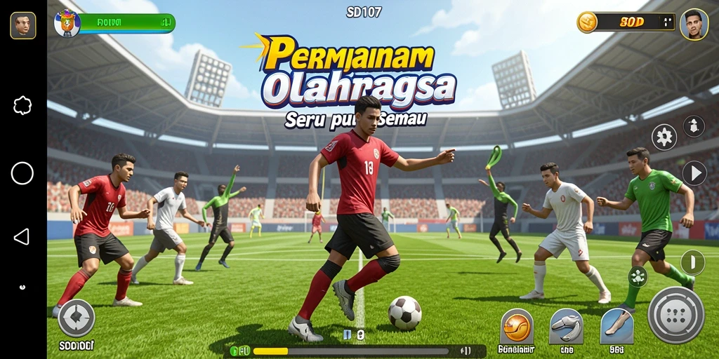 Screenshot gameplay SD107 menampilkan aksi seru dalam olahraga.