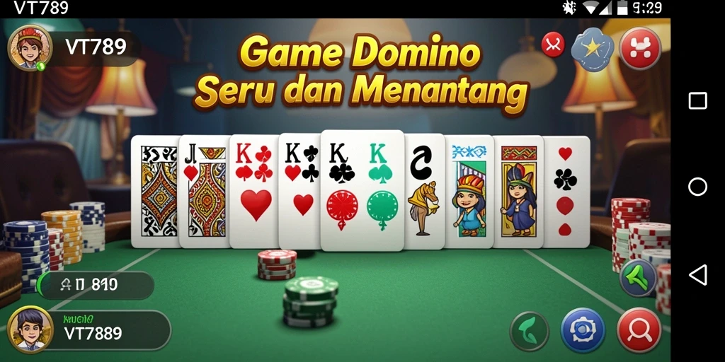 Screenshot gameplay VT789 menampilkan aksi seru permainan Domino.