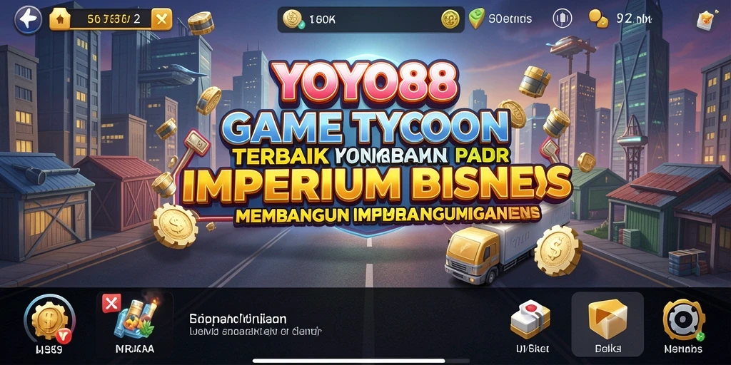 Screenshot utama YOYO88 menampilkan pemain mengelola bisnis mereka.